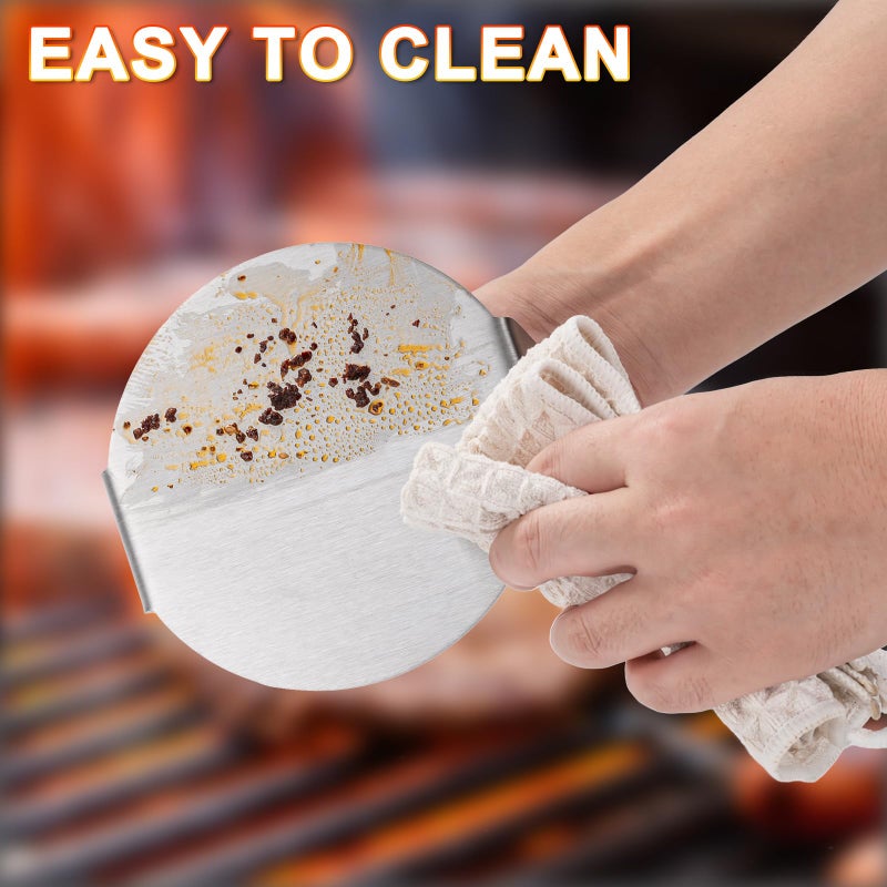 Husfunov Stainless Steel Burger Press, 5.5 Inch Round Smasher,Non-Stick Smooth Hamburger Press,Flat Bottom Without Ridges, for Cooking Burgers, Bacon, Ground Beef, Meats, Sausage and So On - Image 4