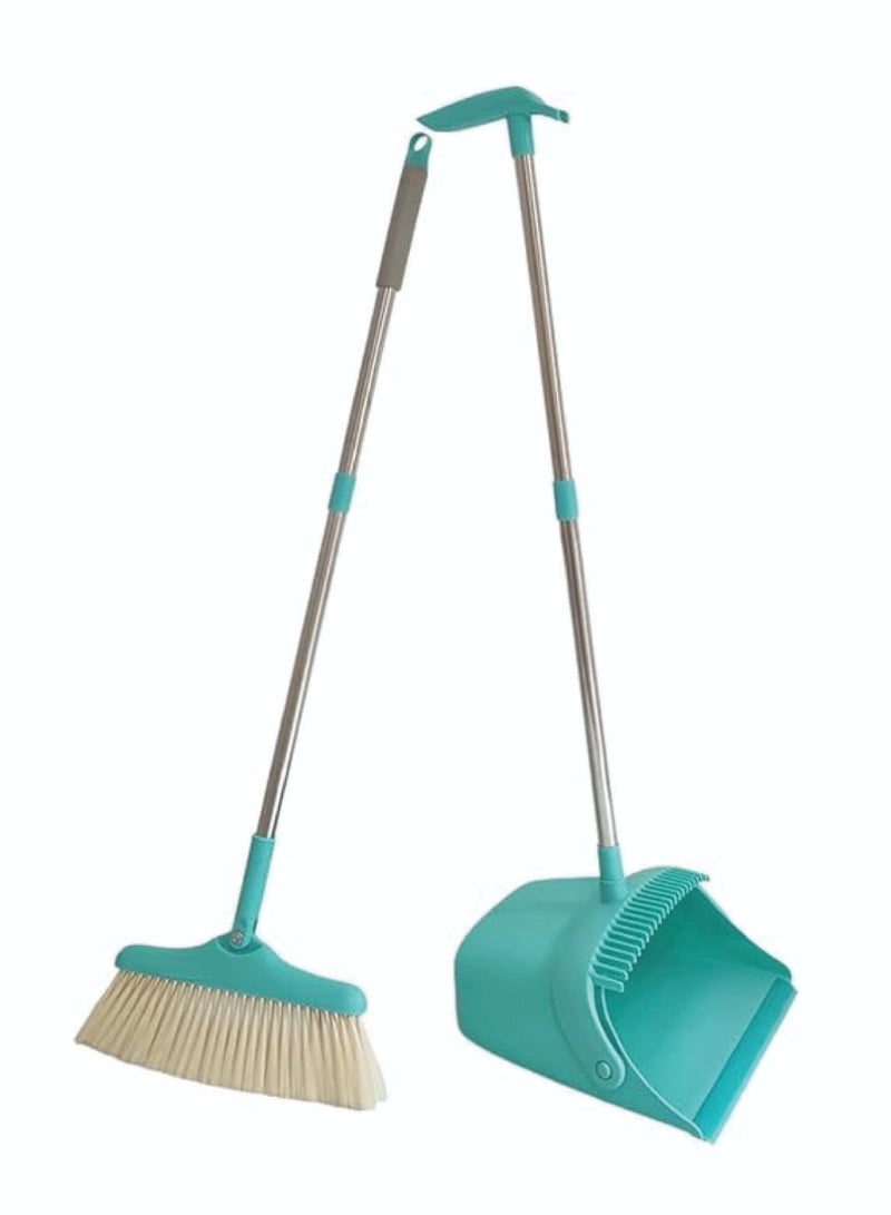 Dust Pan and Broom Set - Four Layers Enhanced Bristles, Foldable Design, Lightweight and Sturdy, Ideal for Home and Office Cleaning  - Image 1