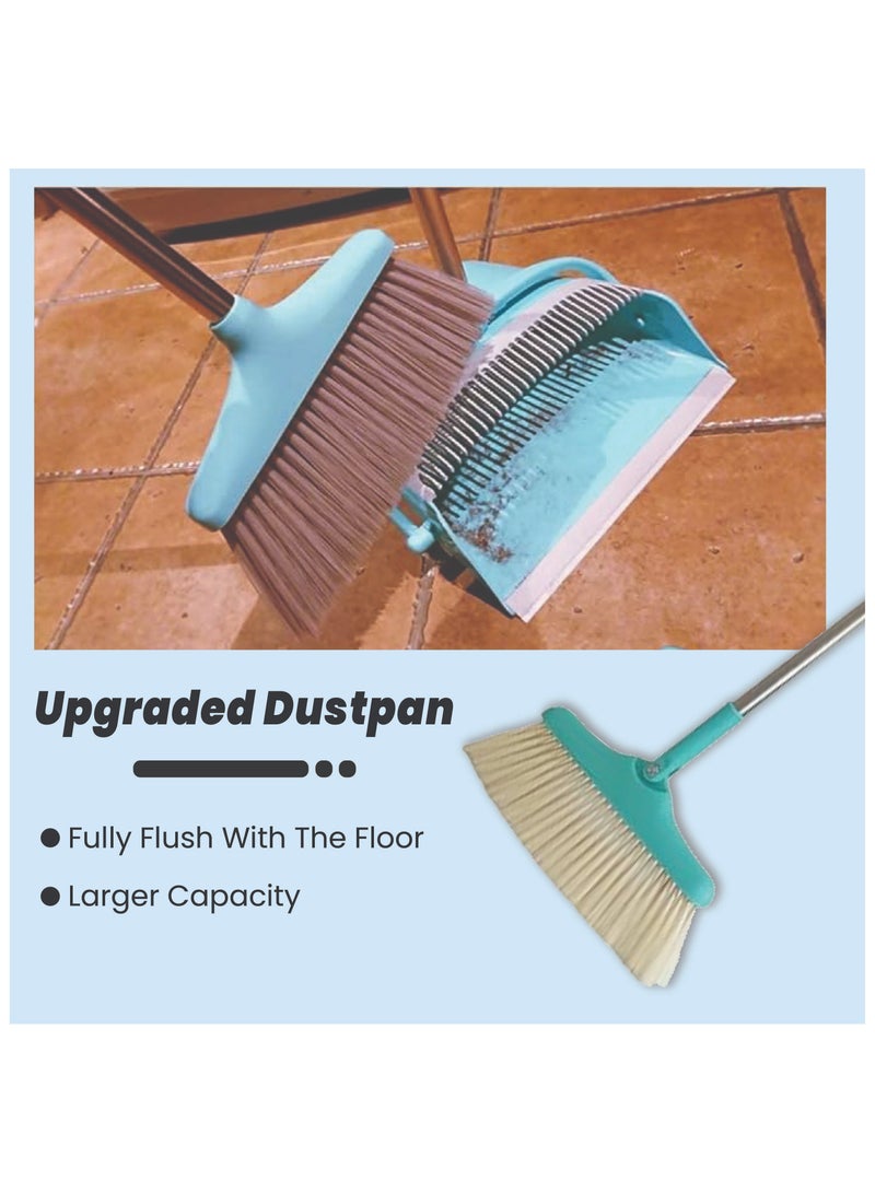Dust Pan and Broom Set - Four Layers Enhanced Bristles, Foldable Design, Lightweight and Sturdy, Ideal for Home and Office Cleaning  - Image 3