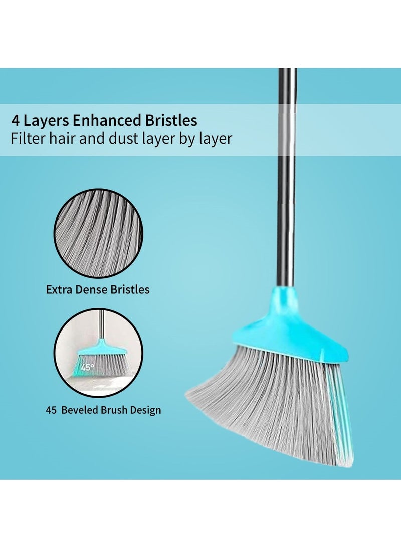 Dust Pan and Broom Set - Four Layers Enhanced Bristles, Foldable Design, Lightweight and Sturdy, Ideal for Home and Office Cleaning  - Image 4
