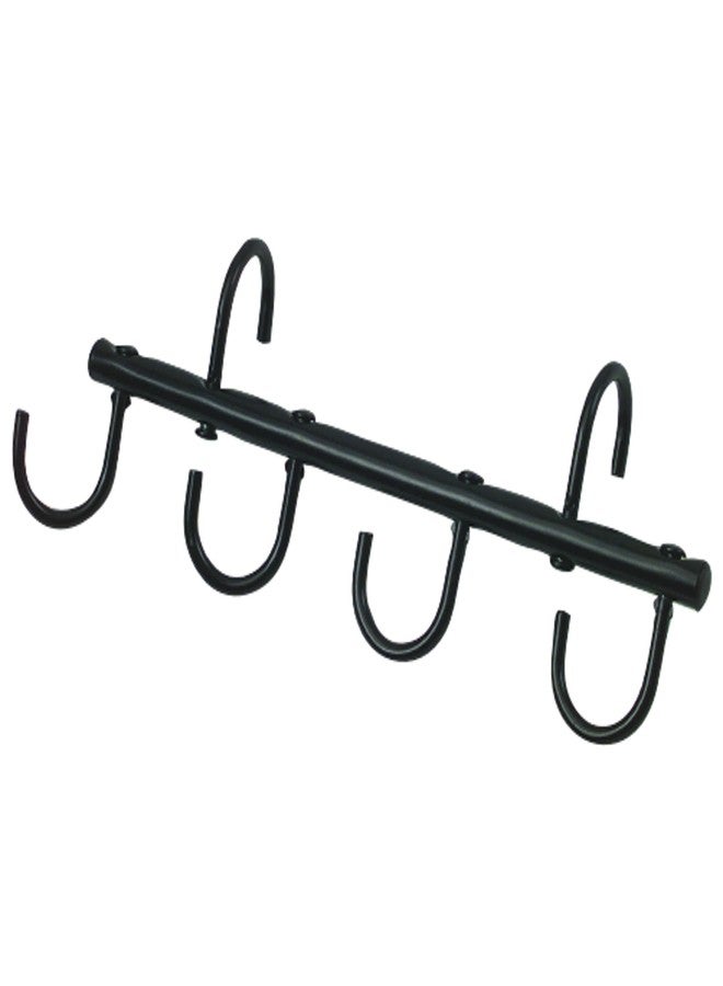 Roma 4 Hook Metal Tack Rack, Black