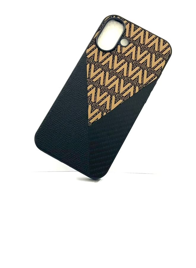 عام غطاء خلفي واقٍ لهاتف أبل آيفون 16 أسود/بني