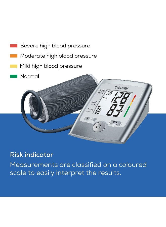 Beurer Renewed - BM 35 Upper Arm Blood Pressure Monitor | Fully Automatic, Large LCD Display And Irregular Heartbeat Detection - SILVER - Image 3