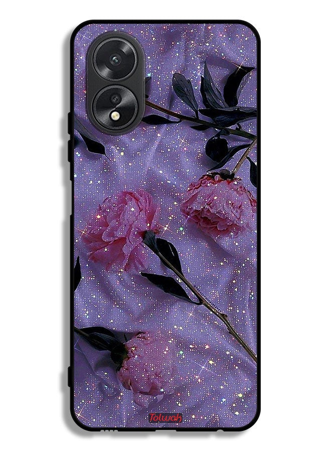 Tolwak Oppo A38 Protective Case Cover Glitter Roses - Image 1