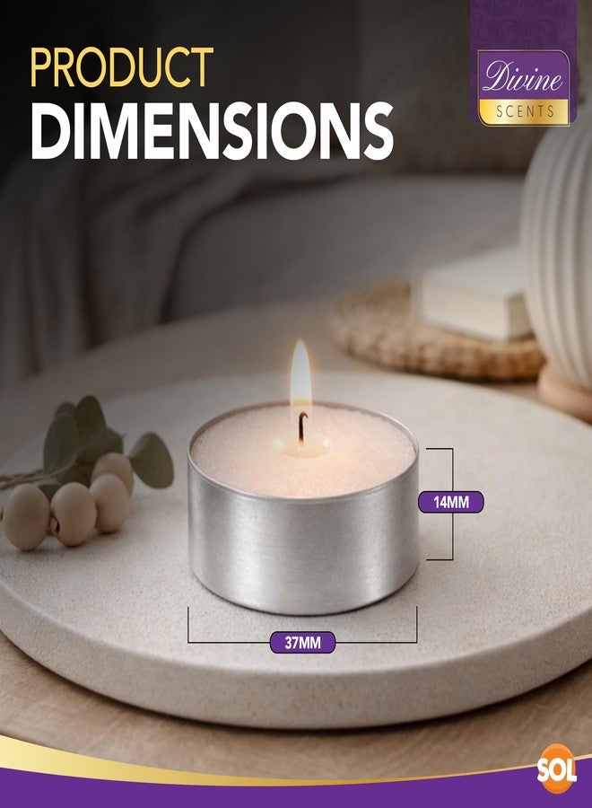 SOL 15pk Tea Lights Candles | Tea Lights for Home Decor, Centerpiece, Special Occasions | 3.5 Hour Tealights | Tealight Candles | Unscented Tealights | Long Burning Tealights | White Tealight Candles - Image 2