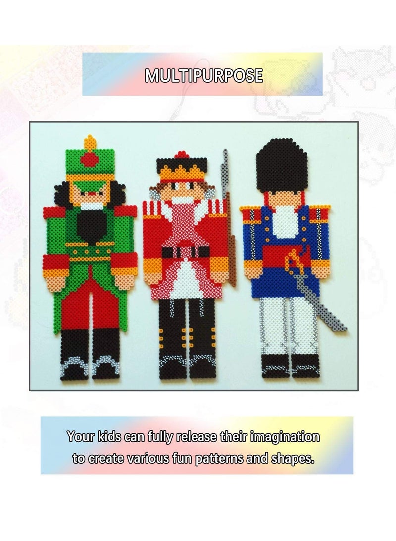 SYOSI 5 قطع ألواح دبوس حبيبات الصهر، 15 سم لوح دبوس دائري واضح بلاستيك لوح حبيبات بلاستيك لوح حرفي بلاستيك كبير لوح دبوس تعليمي لوح وضع حبيبات للأشغال اليدوية ألعاب - Image 4