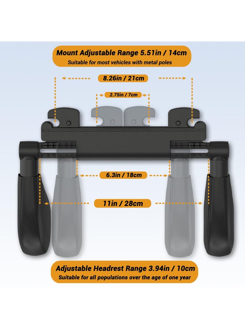 Car Headrest Pillow, Thickened Memory Foam Headrest, Neck Support Pillow, 180° Adjustable Car Headrest, U- Shaped Design, Travel Car Sleeping,Suitable for Kids and Adults (Black) - Image 5