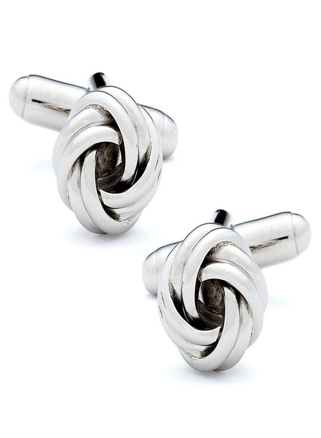 Peora Classic Silver Knot Cufflinks Set Office Formal Wedding Shirt Jewellery for Men Business Corporate Gift - Image 5