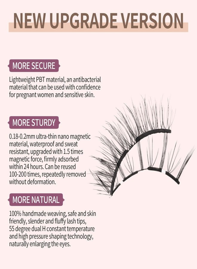 SIMER Magnetic Eyelashes, Soft Dual Magnets Eyelashes with Applicator, Natural Look Reusable No Glue & No Makeup Remover Needed, Style 06 - Image 3