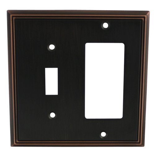 Cosmas 65027-ORB Oil Rubbed Bronze Single Toggle/GFI Decora Rocker Combo Wall Switch Plate Switchplate Cover - Image 1