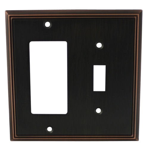 Cosmas 65027-ORB Oil Rubbed Bronze Single Toggle/GFI Decora Rocker Combo Wall Switch Plate Switchplate Cover - Image 2