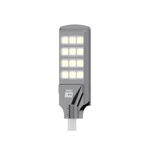 Dylect® Luxe Solar Street Light –400W with 110° Wide Beam Angle for Garden, Home, Parking &Pathway | 12Hr Runtime, with Microwave Motion Sensor & Remote Control| 6000K Cool White, PC Built (w/o Rod) - Image 1