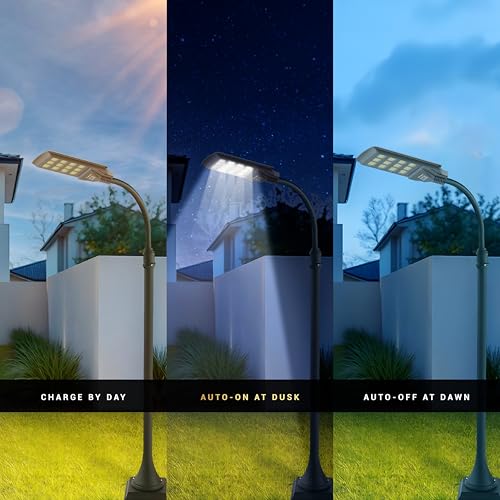 Dylect® Luxe Solar Street Light –400W with 110° Wide Beam Angle for Garden, Home, Parking &Pathway | 12Hr Runtime, with Microwave Motion Sensor & Remote Control| 6000K Cool White, PC Built (w/o Rod) - Image 4