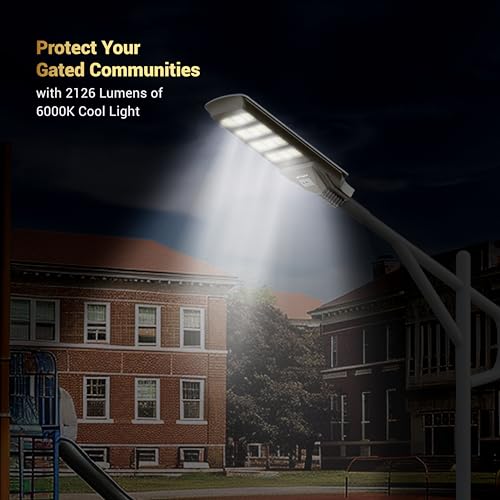 Dylect® Luxe Solar Street Light –400W with 110° Wide Beam Angle for Garden, Home, Parking &Pathway | 12Hr Runtime, with Microwave Motion Sensor & Remote Control| 6000K Cool White, PC Built (w/o Rod) - Image 2
