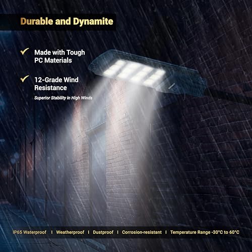 Dylect® Luxe Solar Street Light –400W with 110° Wide Beam Angle for Garden, Home, Parking &Pathway | 12Hr Runtime, with Microwave Motion Sensor & Remote Control| 6000K Cool White, PC Built (w/o Rod) - Image 3