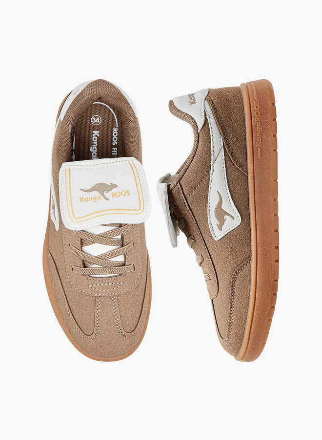 كانغاروس Boys' Logo Applique Sports Shoes with Hook and Loop Closure