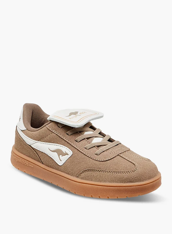 كانغاروس Boys' Logo Applique Sports Shoes with Hook and Loop Closure