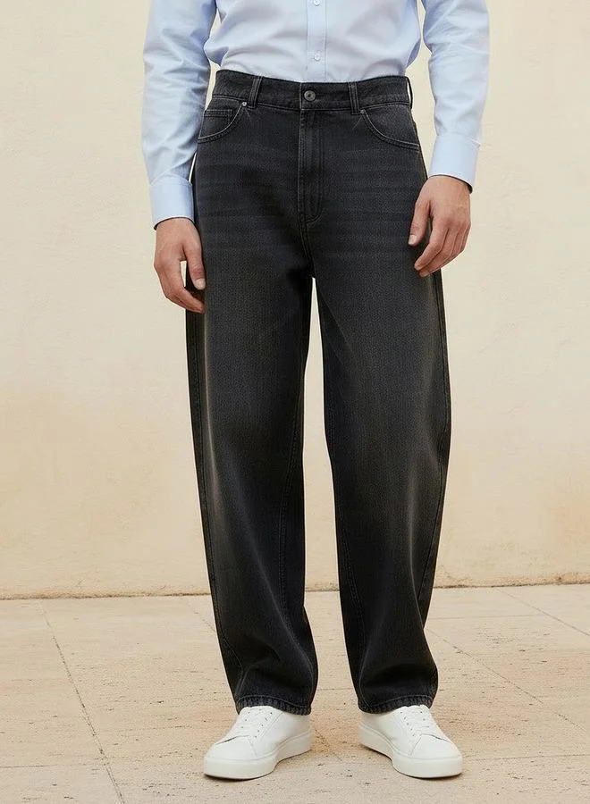 Men Baggy Fit Mid Rise Jeans