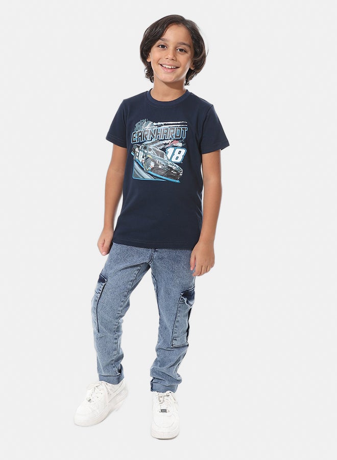 Andora Printed Boys T-Shirt_Navy Blue - Image 5
