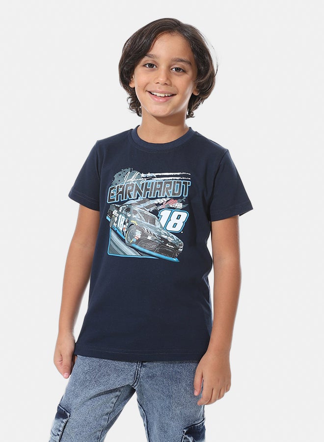 Andora Printed Boys T-Shirt_Navy Blue - Image 1