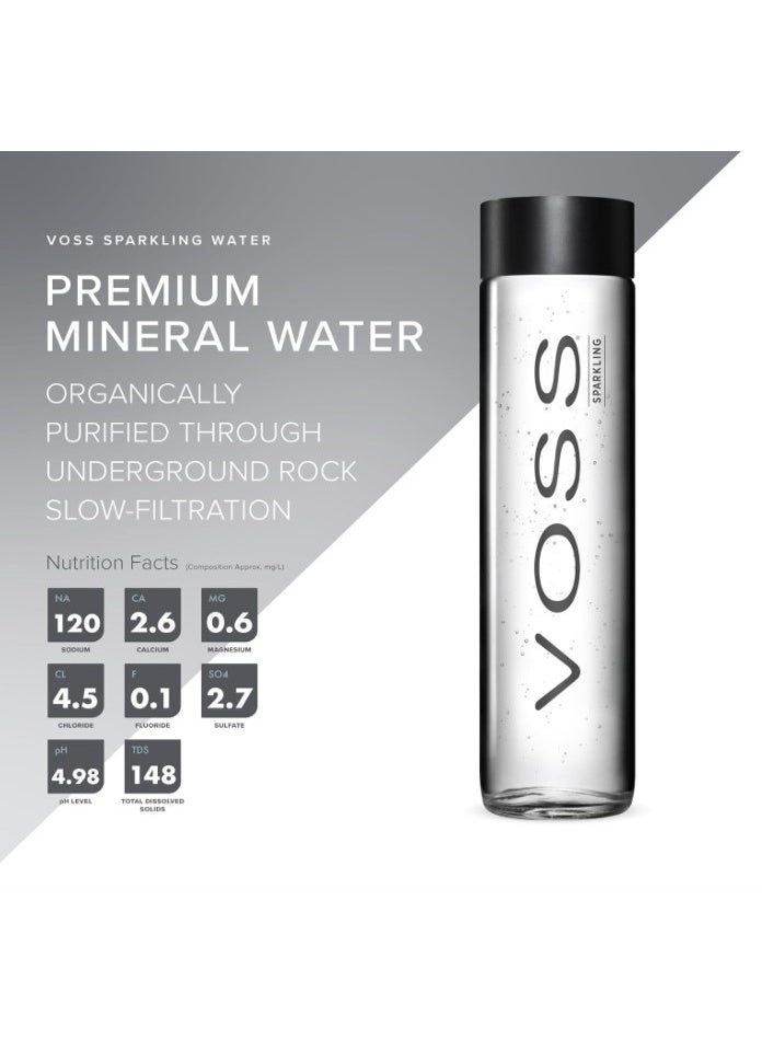 Voss Sparkling, Glass Bottle, 800 ml (Pack Of 12) - Image 3