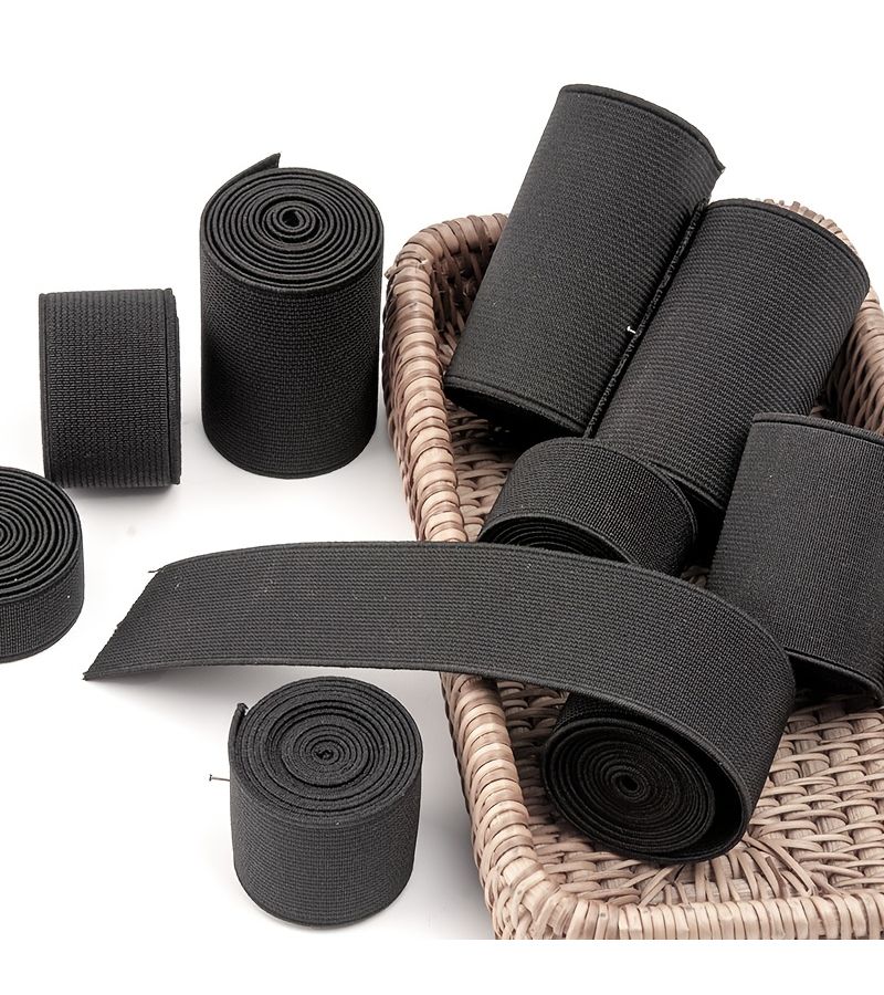Black Elastic Band 118 inch Wide Rubber Cord for Pants Waist Protection - Image 1