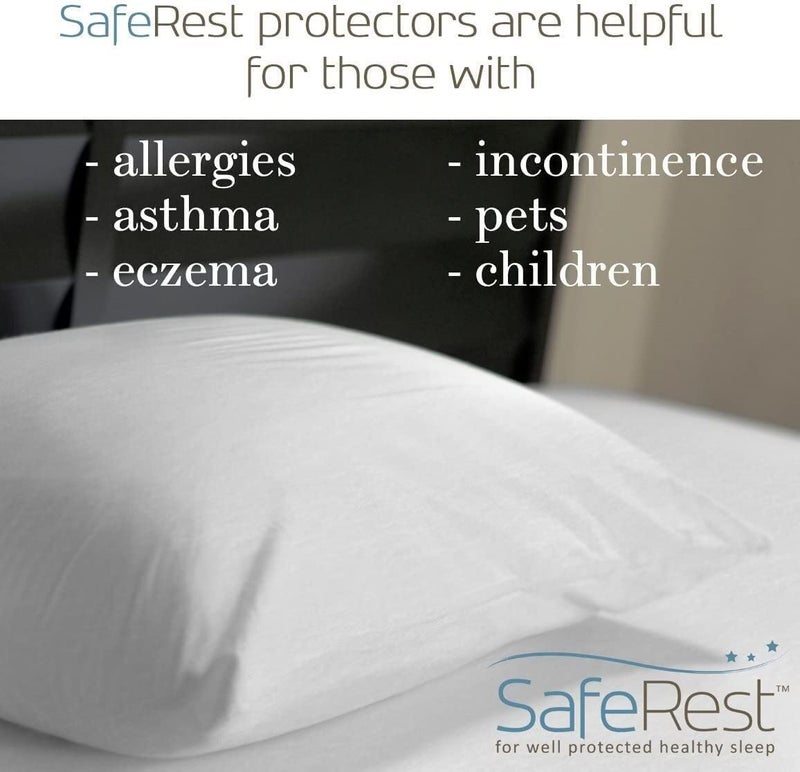 SafeRest Pillow Protector - Pack of 1 - Queen Size Waterproof Pillow Cover - Zippered Pillow Encasement for College Dorm Room, New Home, First Apartment - Cotton Terry, Waterproof, Breathable - Image 2