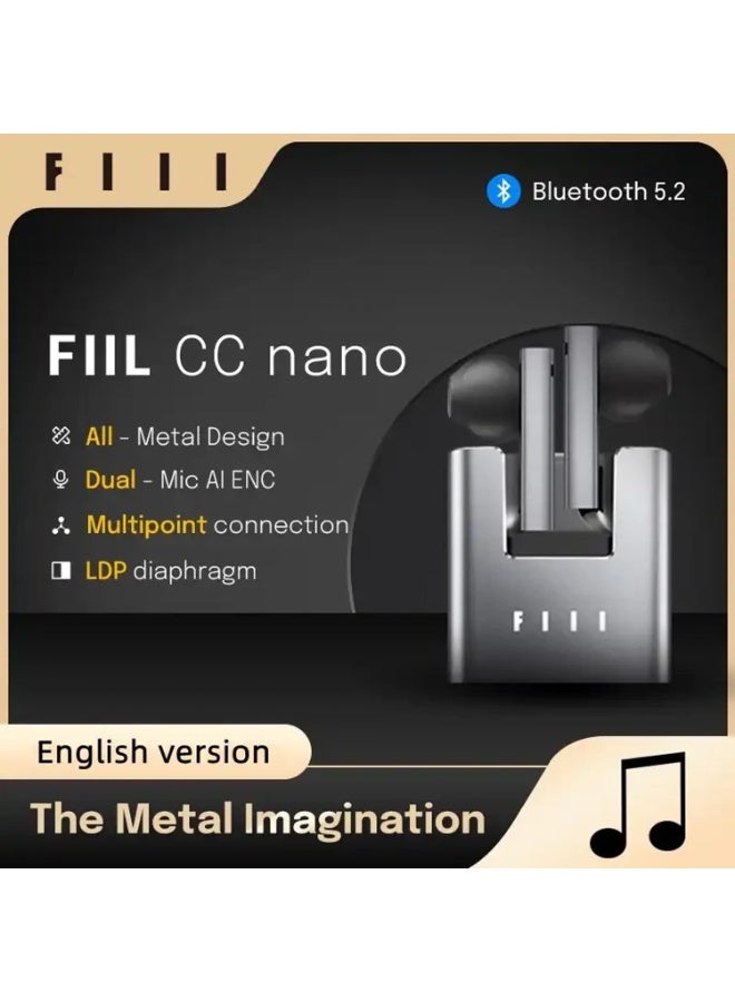فيل CC Nano سماعات أذن لاسلكية بالكامل Bluetooth 5.2، علبة شحن معدنية، عزل ضوضاء ENC، 32 ساعة تشغيل، شحن سريع Type-C، 15 وضع EQ، اتصال مزدوج - Image 2
