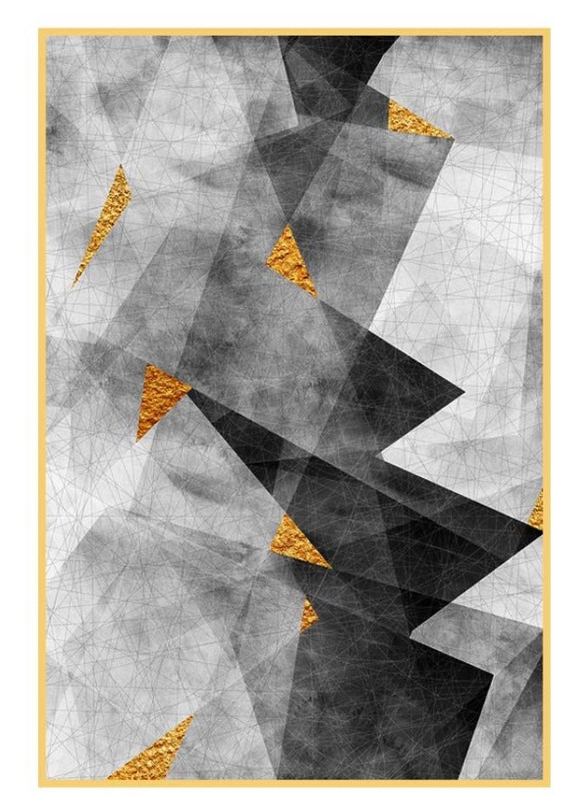 AIWANTO Luxury Abstract Wall Art – Decorative Painting with Gold Aluminum Micro-Spray Porcelain-Finish Frame for Living Room, Bedroom, Office & Modern Home Décor - Image 2