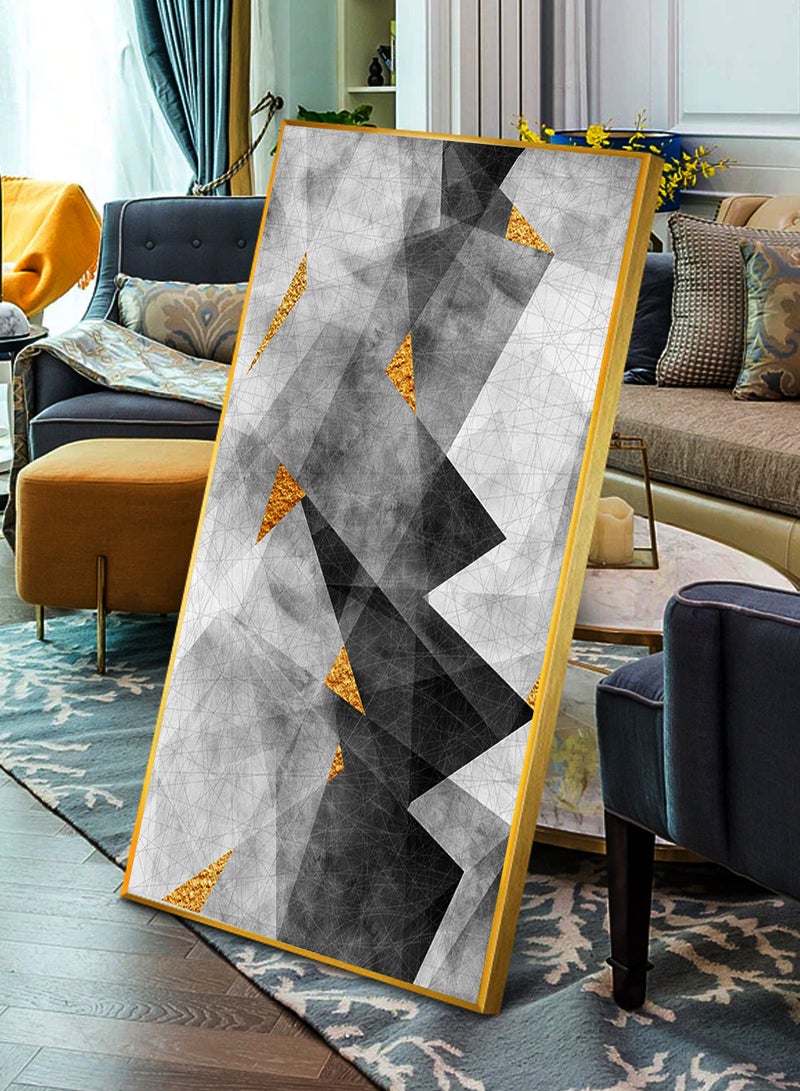 AIWANTO Luxury Abstract Wall Art – Decorative Painting with Gold Aluminum Micro-Spray Porcelain-Finish Frame for Living Room, Bedroom, Office & Modern Home Décor - Image 1