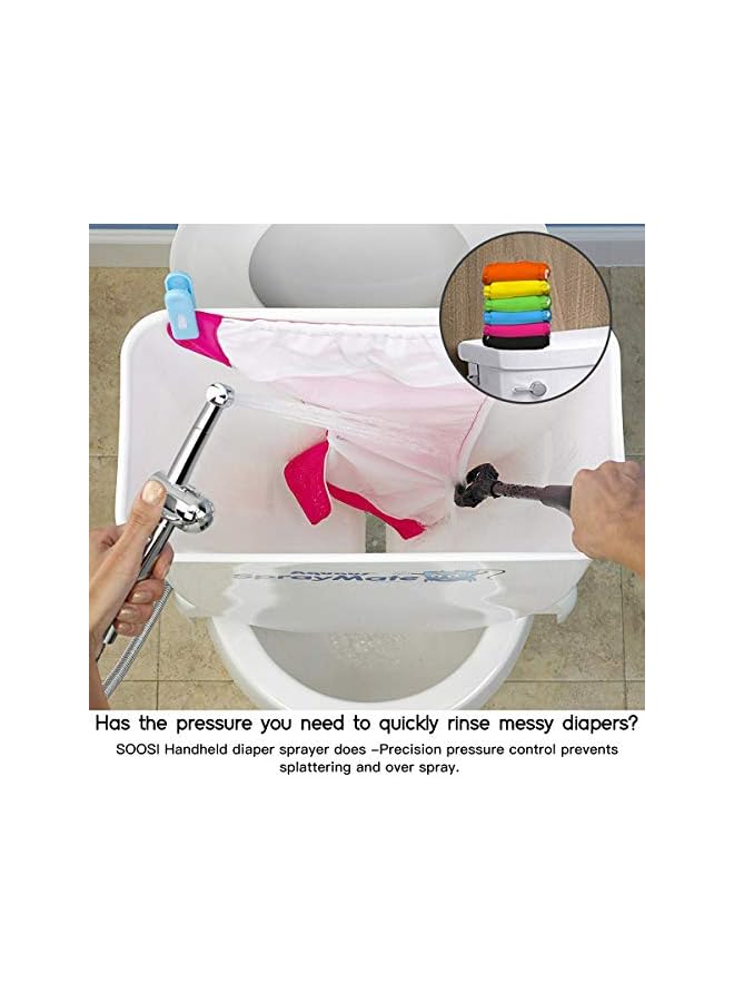 The Bros Handheld Bidet Sprayer for Toilet, 90Precision Pressure Control (Jet/Soft) Spray Hand Held Bidet for Toilet Baby Cloth Diaper Sprayer Brass Valve Core w/Ceramic Disk Seals Wall&Toilet Mount - Image 5
