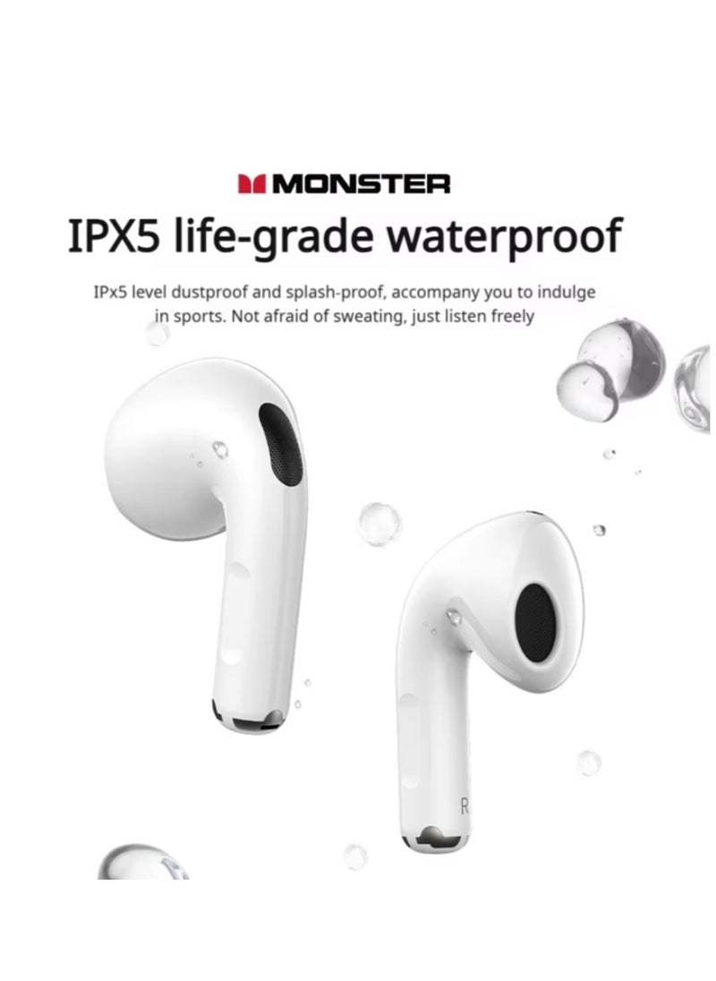 Monster N-Lite 208 Wireless Earbuds Bluetooth 5.4 Built-in Mic, Bluetooth Earbuds Touch Control, Headphones Bluetooth Wireless with 30H Playtime, Type-C Fast Charging, Clear Call for Running, Workout  - Image 3