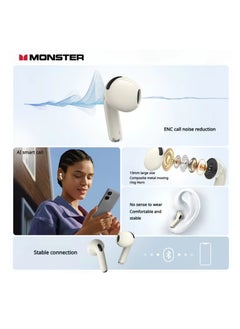 Monster N-Lite 208 Wireless Earbuds Bluetooth 5.4 Built-in Mic, Bluetooth Earbuds Touch Control, Headphones Bluetooth Wireless with 30H Playtime, Type-C Fast Charging, Clear Call for Running, Workout  - Image 5