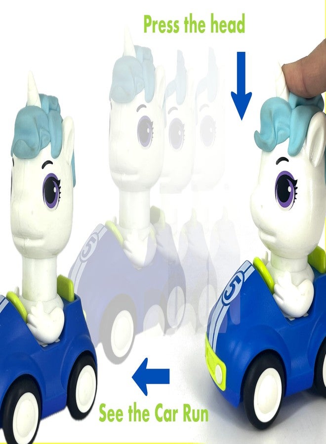 Toy Star Unicorn Press and Go & Crawling Turtle Toy Set for 1 2 3 4 Year Old Boy Girl, Uni'con Car for Baby, Kids, Birthday Gift (Pack of 2) - Image 3