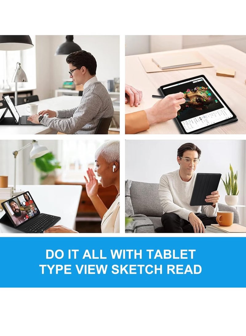 JAJEEK Samsung Galaxy Tab S8 Plus / S7 FE / S7 Plus 12.4 inch Keyboard Case – Detachable Magnetic Bluetooth Keyboard with Protective Cover, Supports S Pen Charging, Black – Perfect for Tab S8+ 2022, S7 FE 2021, S7+ 2020 - Image 4