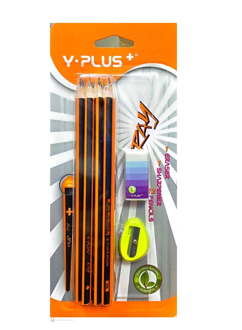 YPlus PENCILS SET WITH RUBBER AND SHARPNER - Image 1