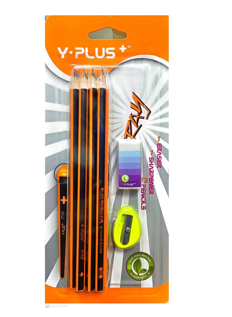 YPlus PENCILS SET WITH RUBBER AND SHARPNER - Image 2