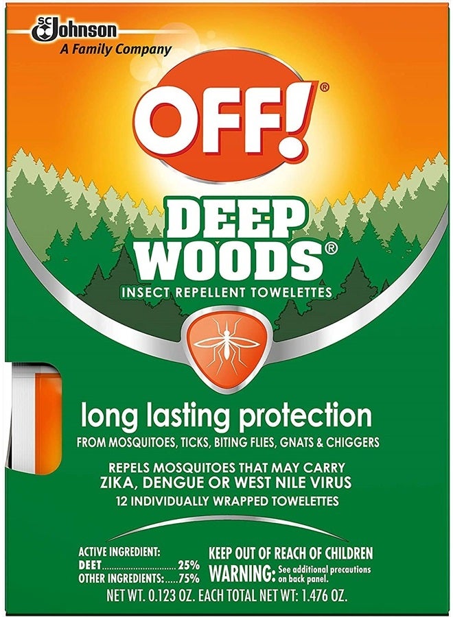 OFF! Deep Woods Insect Repellent Towelettes, 12 Count (Pack of 6) - Image 2