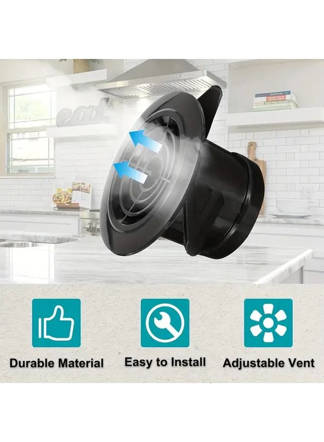 Black Adjustable ABS Ceiling Vent Cover with Louvers 8 Inch FK 200O 1 Pack - Image 2