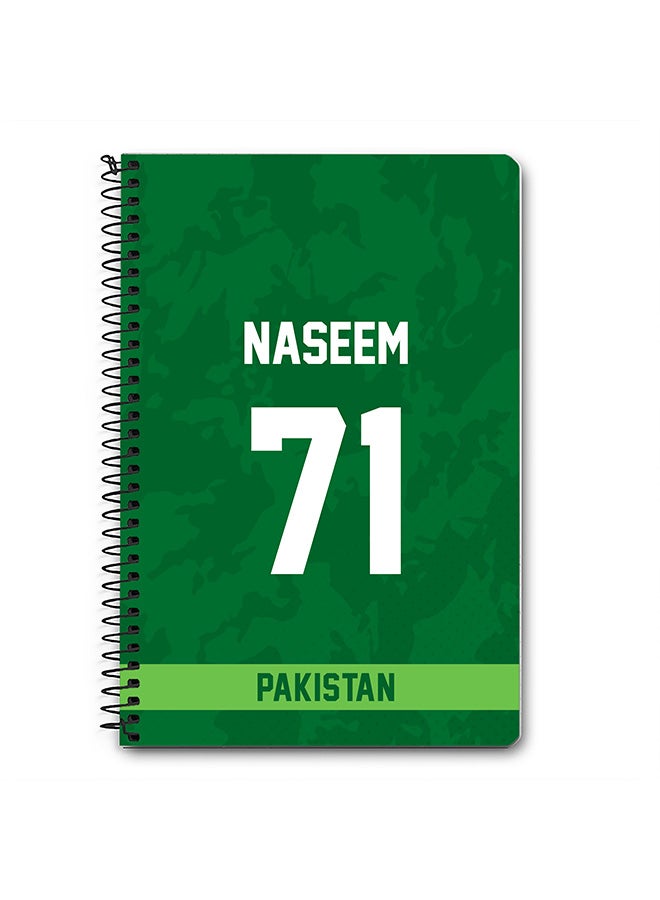 Stylizedd Designer A5 Spiral Notebook Memo Notepad Journal Player - Naseem Shah, Jersey Number -71 - Image 1