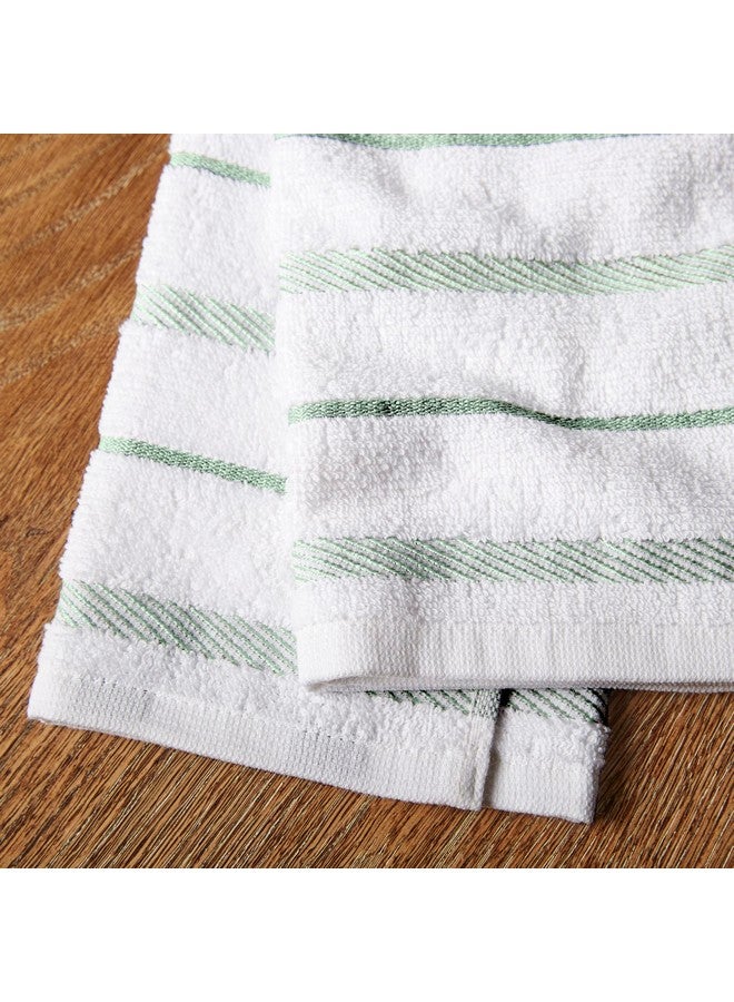 KitchenAid مجموعة من 4 من مناشف المطبخ كيتشن إيد ألباني، فستق/أبيض، 16"x26" - Image 3