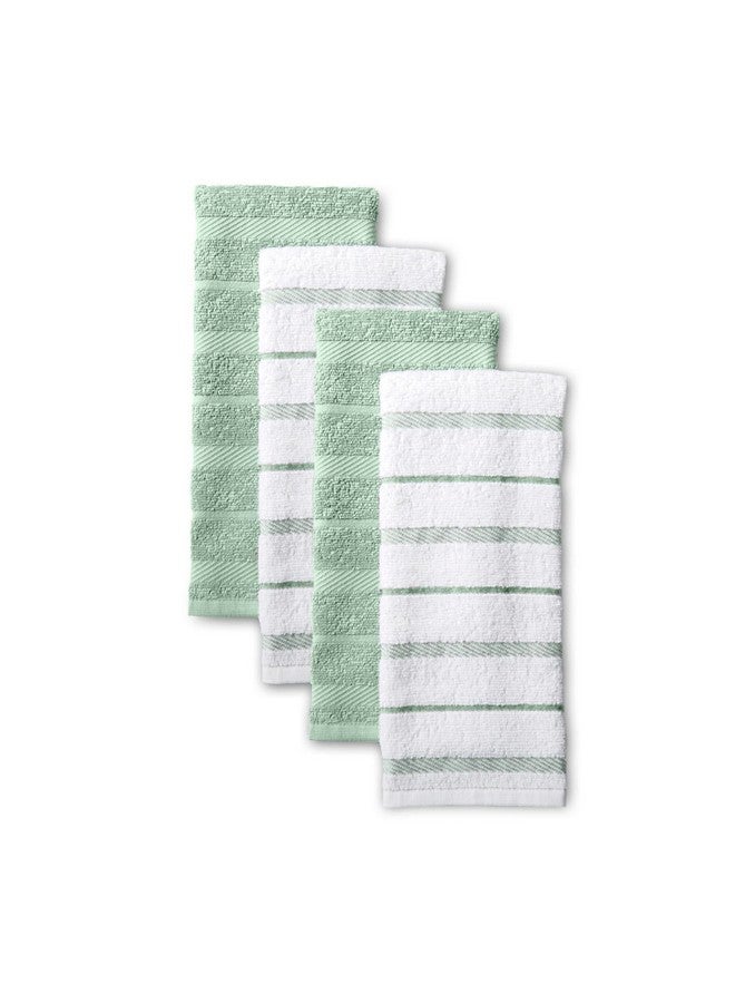 KitchenAid مجموعة من 4 من مناشف المطبخ كيتشن إيد ألباني، فستق/أبيض، 16"x26" - Image 1