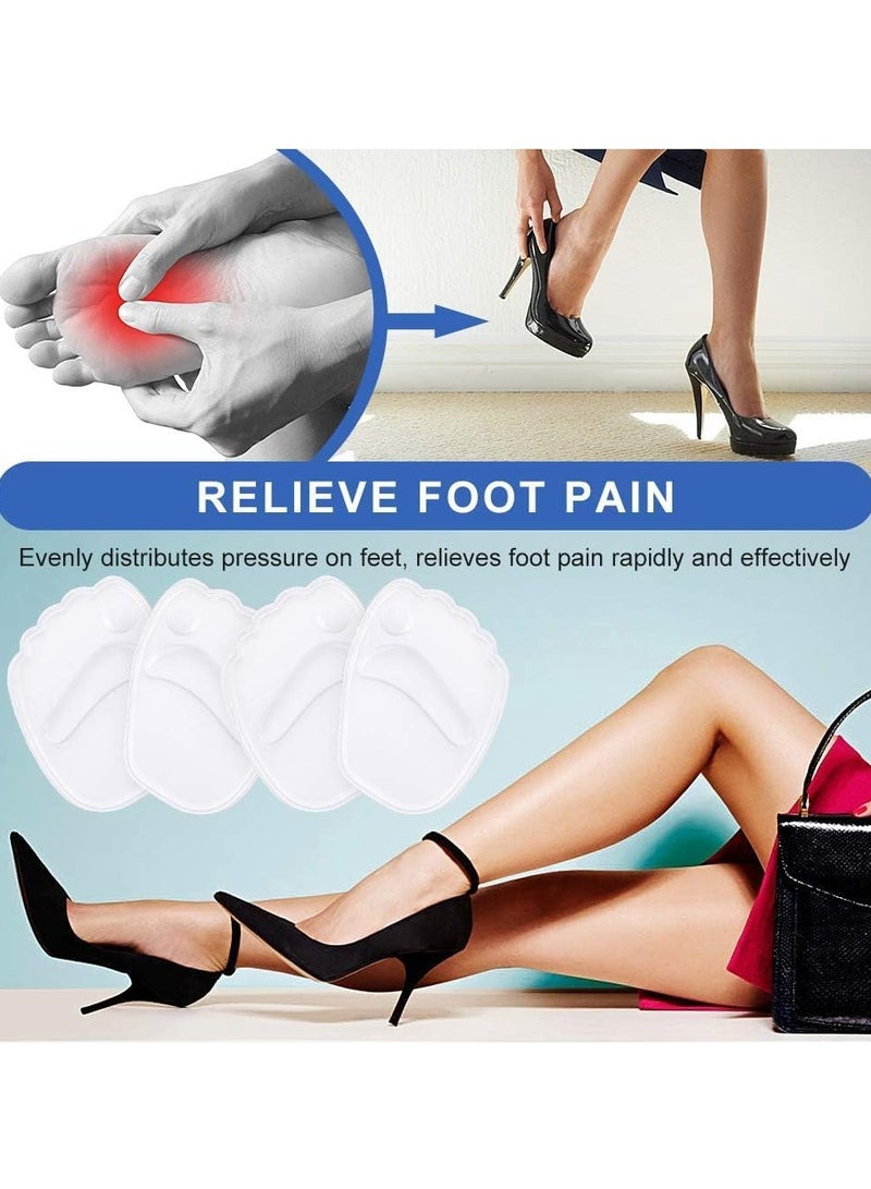 Gel Insole for High Heels Forefoot Pads, 4 PCS Self-Stick Ball of Foot Pad for Women, Non-Slip Silicone Cushions, Shock-Absorbing Insoles to Relive Pain, Size Fit All - Image 2