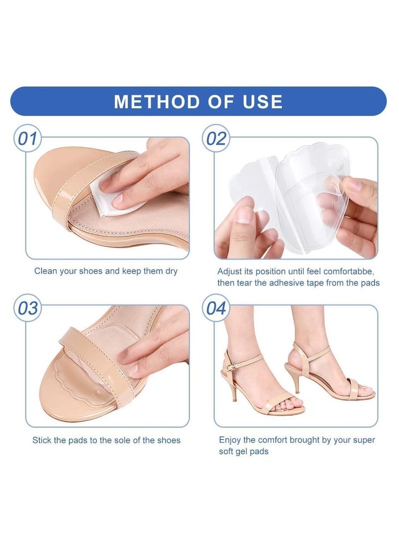 Gel Insole for High Heels Forefoot Pads, 4 PCS Self-Stick Ball of Foot Pad for Women, Non-Slip Silicone Cushions, Shock-Absorbing Insoles to Relive Pain, Size Fit All - Image 5