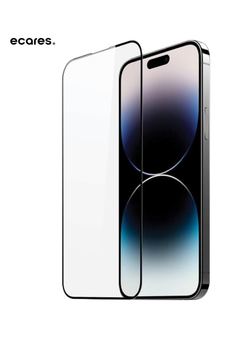 ECARES® iPhone 14 Pro Screen Protector, HD Clear, 9H Tempered Glass, Military Grade Protection, Scratch Resistant, Anti-Fingerprint, Full Coverage, Anti Yellowing, Bubble Free, (Pack-1) - Image 1