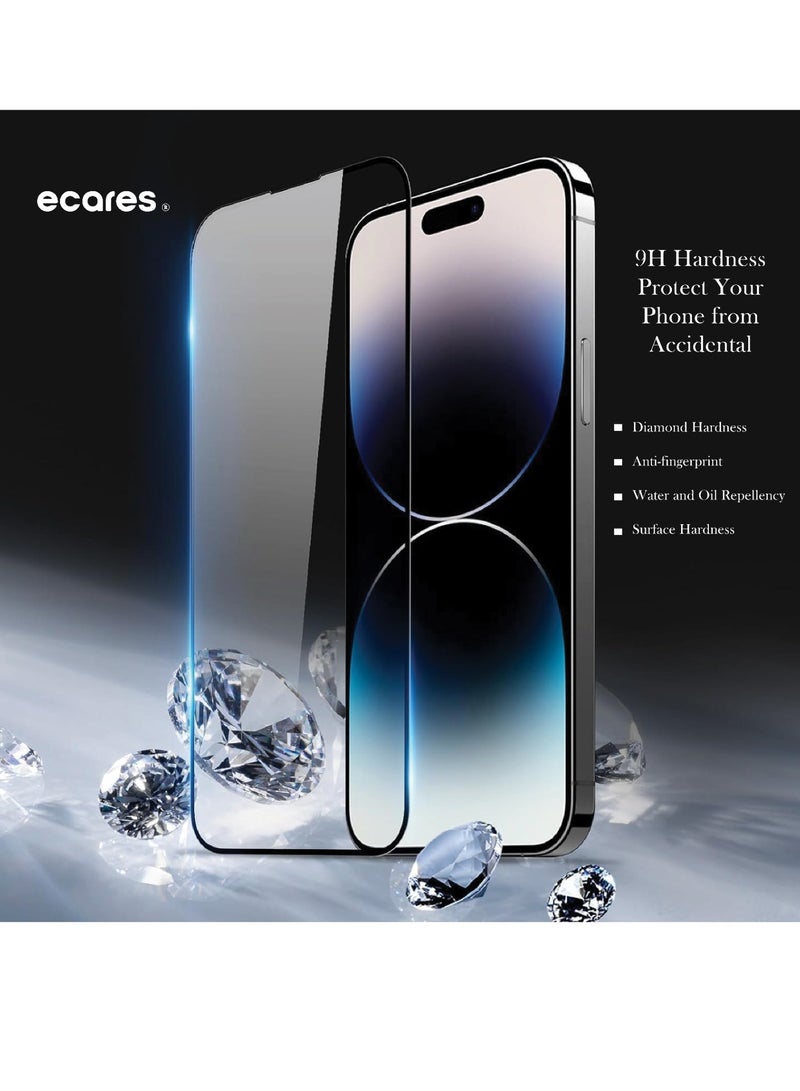 ECARES® iPhone 14 Pro Screen Protector, HD Clear, 9H Tempered Glass, Military Grade Protection, Scratch Resistant, Anti-Fingerprint, Full Coverage, Anti Yellowing, Bubble Free, (Pack-1) - Image 3