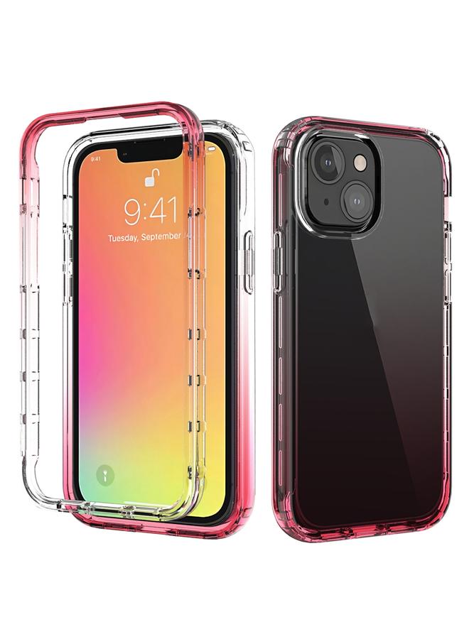 Zaboon Case For iPhone 13 mini Shockproof High Transparency Two-color Gradual Change PC+TPU Candy Colors Protective Case - Image 1