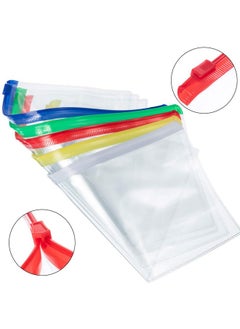 Leinuosen 50 Pieces Plastic Envelopes With Zipper Clear Pencil Case Bulk File Bag Bill Bag Letter Size (5 Colors)  - Image 4