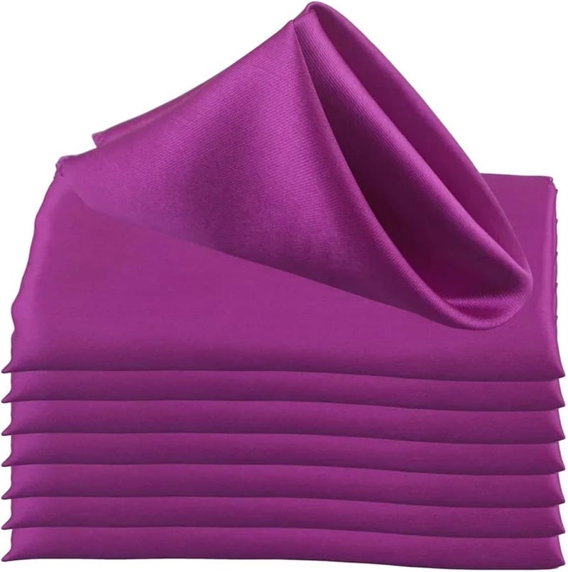 مناديل قماش مربعة من الساتان البرقوقي 30 قطعة 30 سم لتزيين طاولة عشاء حفل الزفاف - Image 1