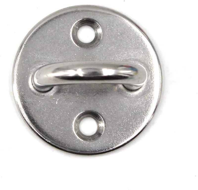 Flomore M8 Ceiling Hook Pad Eye Plate 304 Stainless Steel Wall Mount Hook Heavy Duty for Hanging (Pack of 4,Screws Included) - Image 2